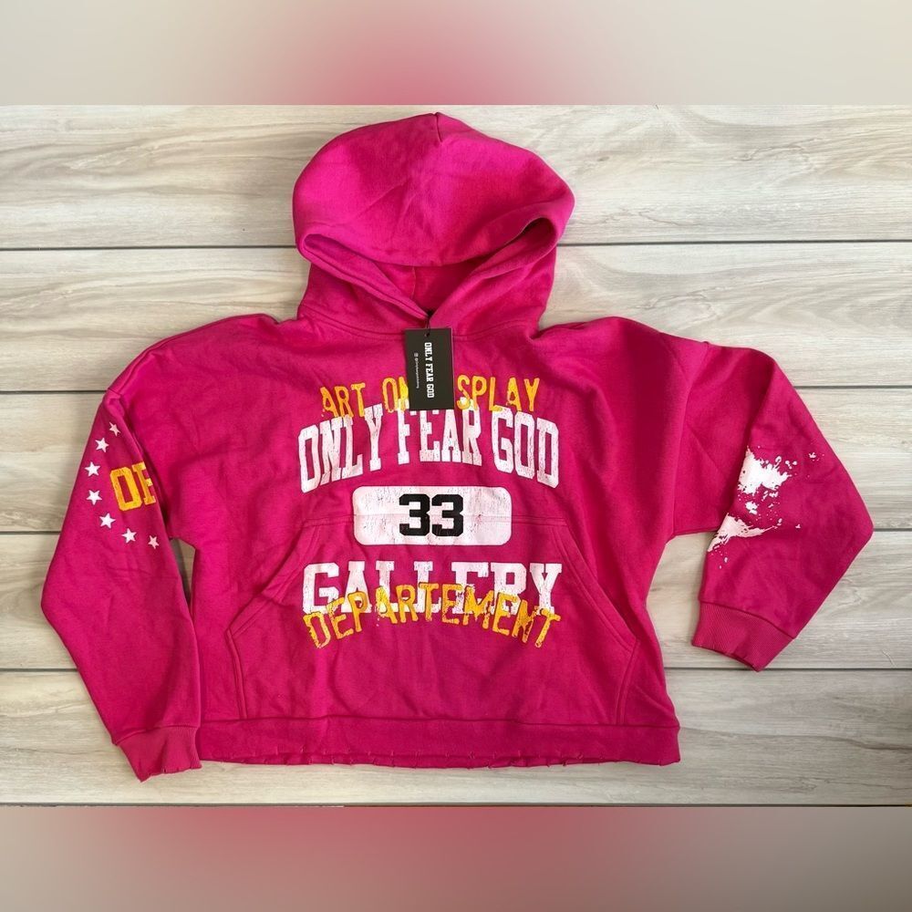 Only Fear God Pink Graphic Hoodie Pink Large NWT